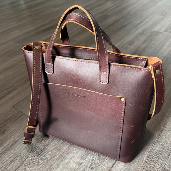 Portland Leather Goods (PLG) Medium Crossbody Zipper Tote in Cognac - Picture 3 of 14